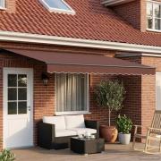 vidaXL Elektrisk Retraktabel Markis Brun och antracit 4 × 3,5 m