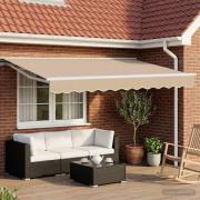 vidaXL Elektrisk Retraktabel Markis Beige och vit 2,5 x 2 m