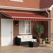 vidaXL Elektrisk Retraktabel Markis Orange, Svart och Vit 4 × 3 m