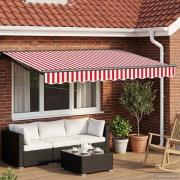 vidaXL Elektrisk Retraktabel Markis Röd, Vit, Antracit 3 x 2,5 m