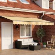 vidaXL Elektrisk Retraktabel Markis Gul, Vit, Antracit 4 × 3 m