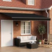 vidaXL Elektrisk Retraktabel Markis Svart och Anthracit 4 × 3,5 m