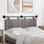 vidaXL Hängande sänggavel Med LED-lampa Taupe Tyg