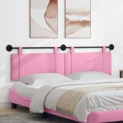 vidaXL Hängande sänggavel Med LED-lampa Rosa Tyg