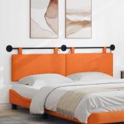 vidaXL Hängande sänggavel Med LED-lampa Orange Kordread tyg