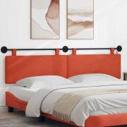 vidaXL Hängande sänggavel Med LED-lampa Röd orange Kordread tyg
