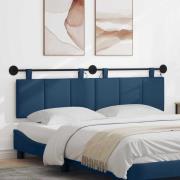 vidaXL Hängande sänggavel Med LED-lampa Blå Tyg