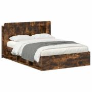 vidaXL Sängram med förvaring Rökt ek 140 x 190 cm Konstruerat trä