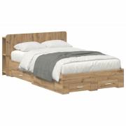 vidaXL Sängram med förvaring Artisan-ek 120 x 190 cm Konstruerat trä