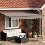 vidaXL Elektrisk utdragbar markisram Antracit 3,5 x 2,5 m Aluminium