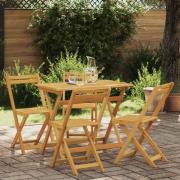 vidaXL Fällbara Trädgårdsstolar 4 pcs Naturlig 40 x 53 x 80 cm