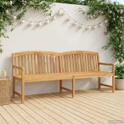 vidaXL Handsnidad Rosabänk Naturlig 228 x 60 x 90 cm Massivt teakträ