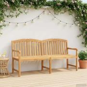 vidaXL Handsnidad Rosabänk Naturlig 180,5 x 60 x 96 cm Massivt teakträ