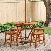 vidaXL Hopfällbart trädgårdsbord Brun Ø 90 x 75 cm