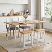 VidaXL Barpall EKAI 2 pcs Vit 40 x 29 x 45,5 cm Massiv furu