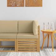 vidaXL Utehörnsoffa Massivt Akaciaträ Vit