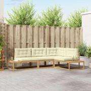 vidaXL Utomhussoffset med kudde Vit 277,5 x 198,5 x 73 cm Polyester