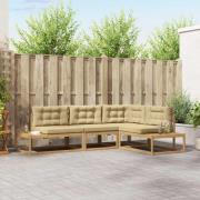 vidaXL Utomhussoffset med kudde Vit 277,5 x 198,5 x 73 cm Polyester