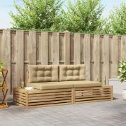 vidaXL Utomhussoffset med kudde Vit 230,5 x 83 x 73 cm Polyester