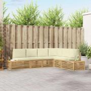 vidaXL Utomhussoffset med kudde Vit 273 x 213,5 x 73 cm Polyester
