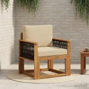 vidaXL Utomhus Mellansoffa Massivt Akaciaträ Naturlig