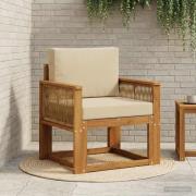 vidaXL Utomhus Mellansoffa Massivt Akaciaträ Naturlig