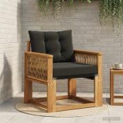 vidaXL Utomhus Mellansoffa Massivt Akaciaträ Naturlig