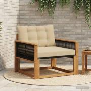 vidaXL Utomhussoffset Massivt Akaciaträ och Textilene Naturfärg