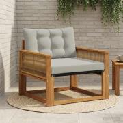 vidaXL Utomhussoffset Massivt Akaciaträ och Textilene Naturfärg