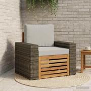 vidaXL Utomhus Mellansoffa Massivt Akaciaträ Naturlig