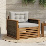 vidaXL Utomhus Mellansoffa Massivt Akaciaträ Naturlig