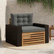 vidaXL Utomhus Mellansoffa Massivt Akaciaträ Naturlig