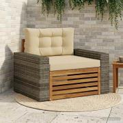 vidaXL Utomhus Mellansoffa Massivt Akaciaträ Naturlig