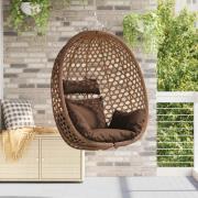 vidaXL Hängande äggstol utan stativ Brun 92 x 57,5 x 110 cm