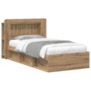 vidaXL Sängram med förvaring Artisan-ek 90 x 190 cm Konstruerat trä