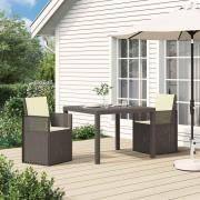 vidaXL Trädgårdsmatstolar 2 pcs Ljusgrå och Gräddvit PP