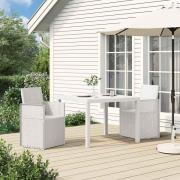 vidaXL Trädgårdsmatstolar 2 pcs Vit PP