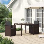 vidaXL Trädgårdsmatstolar 2 pcs Brun och antracit PP