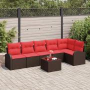 vidaXL Trädgårdsoffset 7 pcs Brun konstrotting