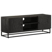 vidaXL Tv-bänk svart 110x30x40 cm massivt mangoträ och järn