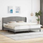 vidaXL Sängram med huvudgavel Ljusgrå 180 x 200 cm Sammet