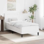 vidaXL Sängram med LED-ljusslingor Vit 80 x 200 cm Konstläder
