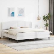 vidaXL Sängram med huvudgavel Vit 180 x 200 cm Konstläder