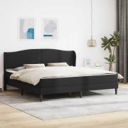 vidaXL Sängram med huvudgavel Svart 200 x 200 cm Konstläder