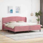 vidaXL Sängram med huvudgavel Rosa 180 x 200 cm Sammet