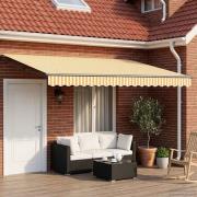 vidaXL Manuell utdragbar markis med LED-lampor 4 x 2 m
