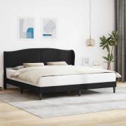 vidaXL Sängram med huvudgavel Svart 200 x 200 cm Konstläder