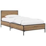 vidaXL Sängram med huvudgavel Artisan-ek 80 x 200 cm Konstruerat trä