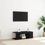 vidaXL TV-skåp med låda Svart Ek 90 x 39 x 30 cm Konstruerat trä