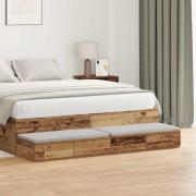 vidaXL Sänglådor Gammalt trä 140 x 36,5 x 16,5 cm Konstruerat trä